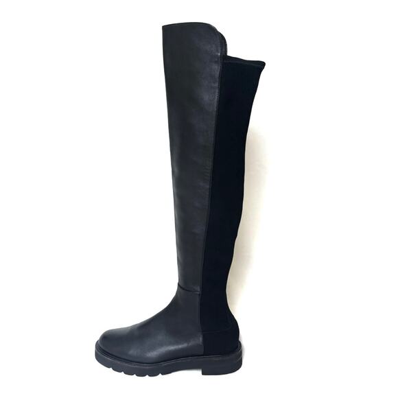 Stuart Weitzman Black 5050 Lift Over The Knee Boot Size 7.5 Leather Platform New - Picture 3 of 16